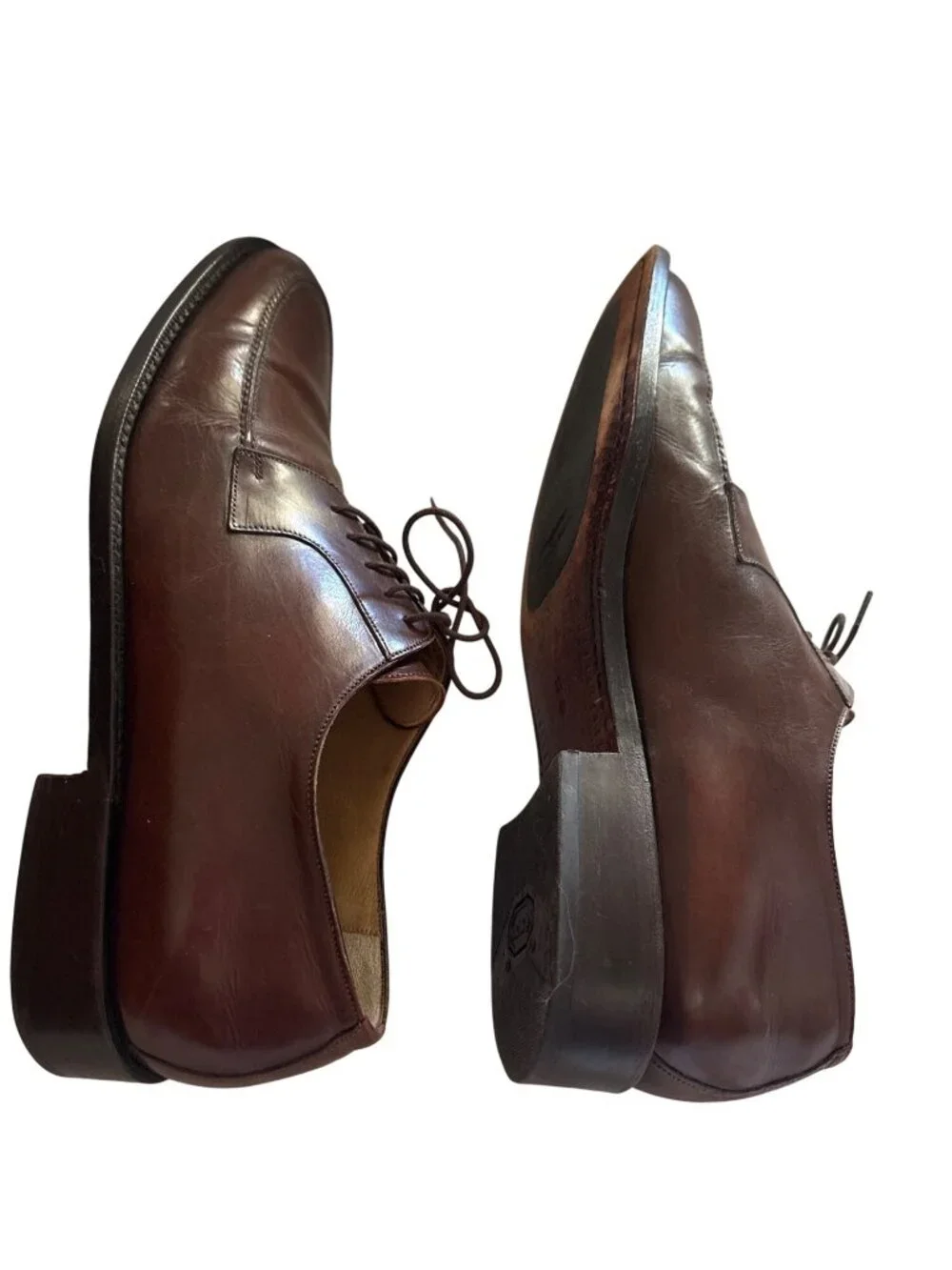 Bragano Mens Leather Brown Dress Shoes Made In Italy Size 11 M